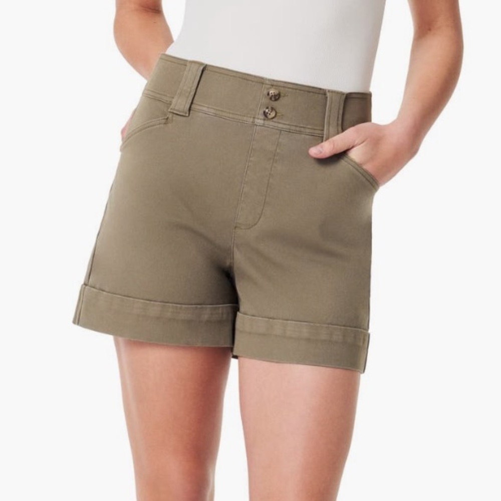 SPANX Stretch Twill Comfort Shorts, Tuscan Olive, Size XL (14-16), NWT